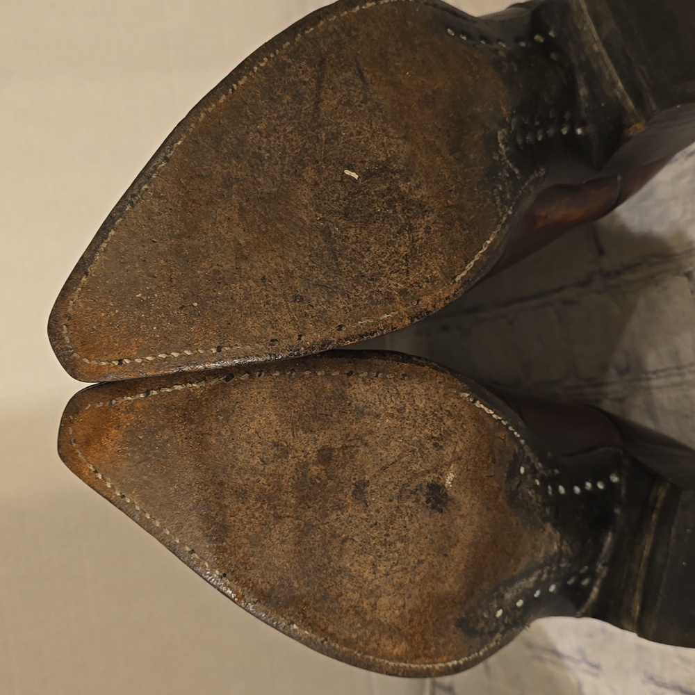 TEXAS WESTERN COWBOY BOOTS BROWN USA SIZE 9EE M-70 - Picture 16 of 16